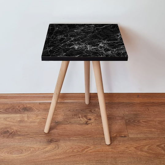 Masuta, Leona, Shp232, 35x42x35 cm, Alb/Negru