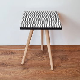 Masuta, Leona, Shp234, 35x42x35 cm, Alb/Negru