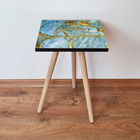 Masuta, Leona, Shp235, 35x42x35 cm, Albastru / Auriu
