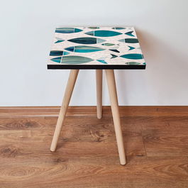 Masuta, Leona, Shp269, 35x42x35 cm, Albastru / Verde / Alb