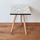 Masuta, Leona, Shp270, 35x42x35 cm, Alb / Auriu / Gri