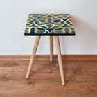 Masuta, Leona, Shp274, 35x42x35 cm, Albastru / Auriu