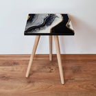Masuta, Leona, Shp285, 35x42x35 cm, Negru / Auriu / Alb
