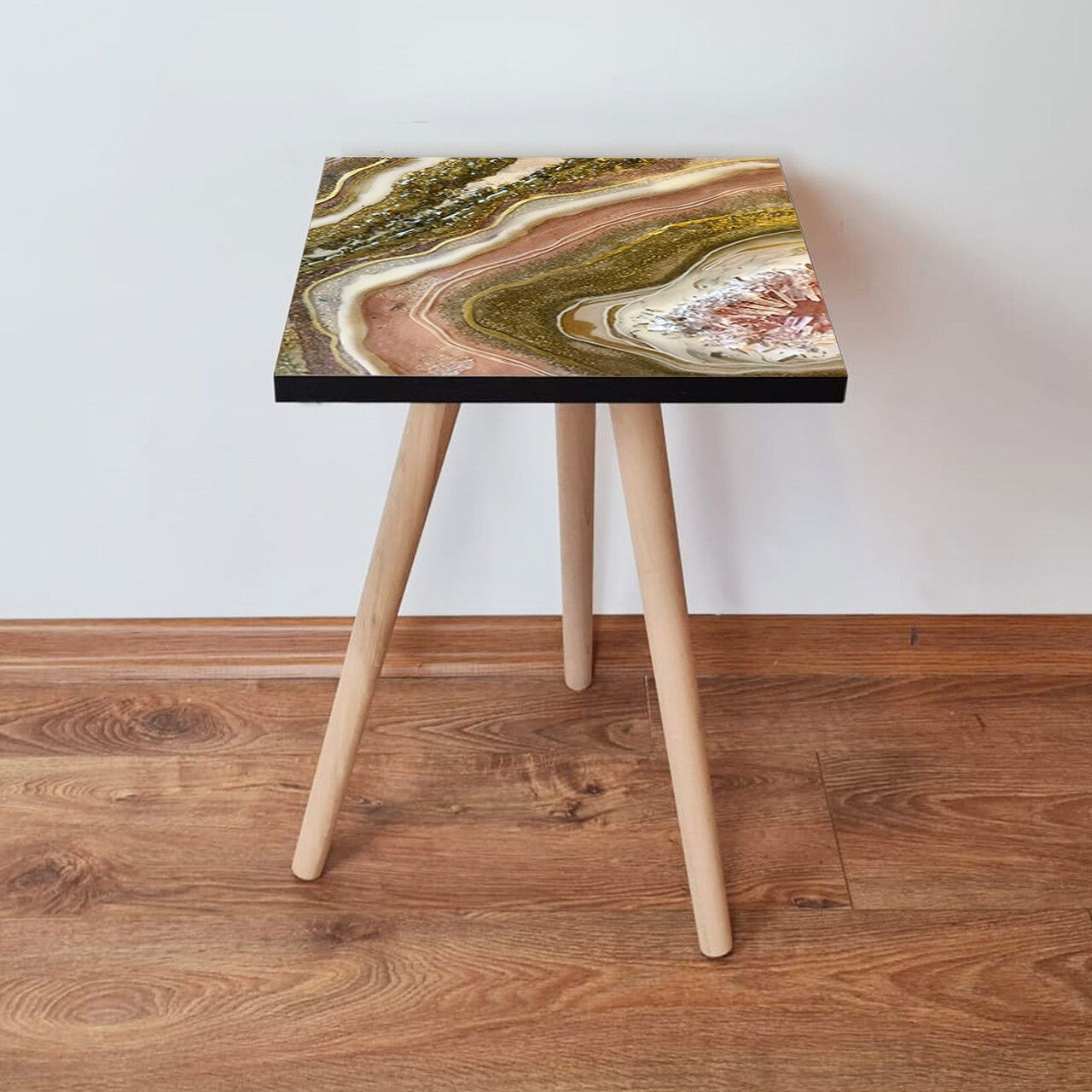 Masuta, Leona, Shp296, 35x42x35 cm, Auriu / Maro / Somon / Alb