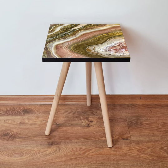 Masuta, Leona, Shp296, 35x42x35 cm, Auriu / Maro / Somon / Alb