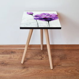 Masuta, Leona, Shp312, 35x42x35 cm, Roz / Violet / Negru / Alb