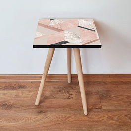 Masuta, Leona, Shp317, 35x42x35 cm, Roz / Bej / Alb / Negru