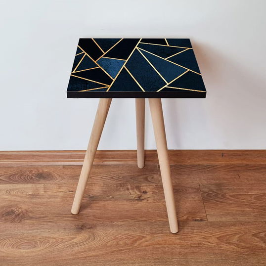 Masuta, Leona, Shp321, 35x42x35 cm, Bleumarin / Albastru / Auriu