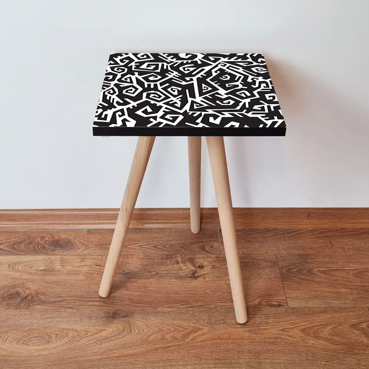 Masuta, Leona, Shp377, 35x42x35 cm, Alb/Negru