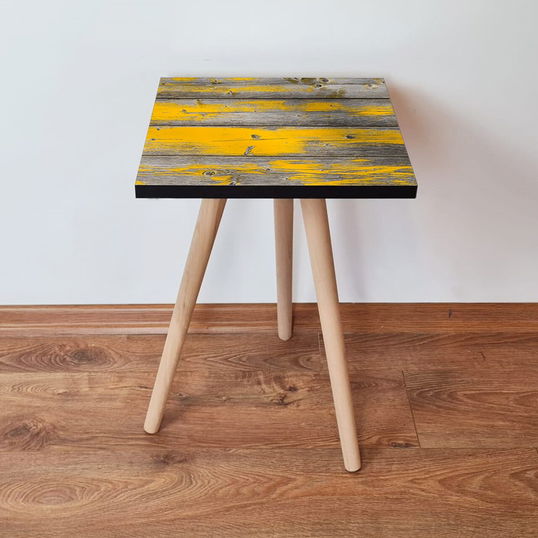 Masuta, Leona, Shp380, 35x42x35 cm, Galben / Gri