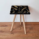Masuta, Leona, Shp382, 35x42x35 cm, Negru / Auriu / Alb