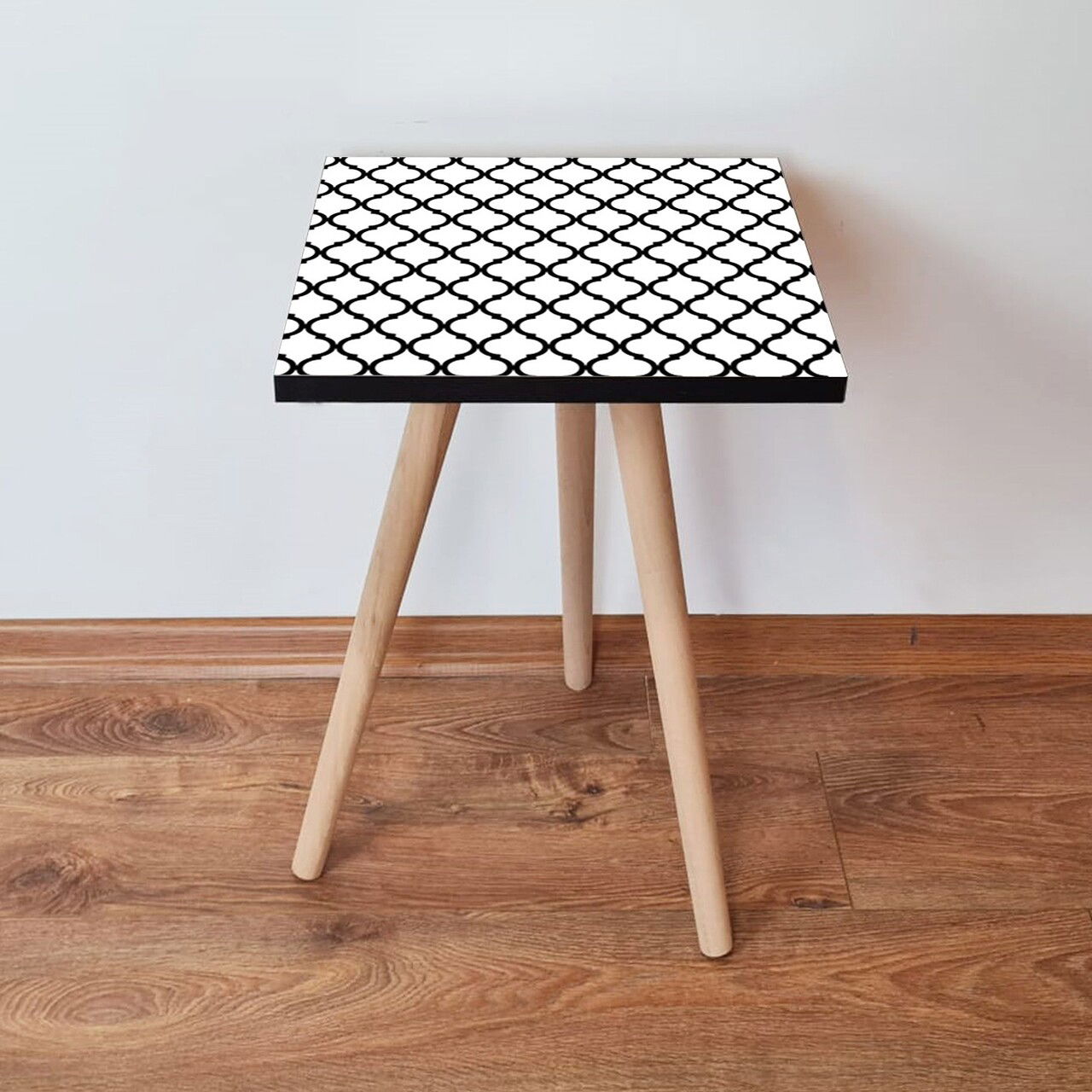 Masuta, Leona, Shp393, 35x42x35 cm, Alb/Negru