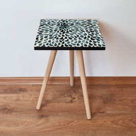 Masuta, Leona, Shp54, 35x42x35 cm, Verde / Bej / Negru