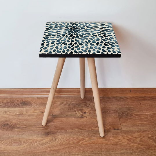 Masuta, Leona, Shp54, 35x42x35 cm, Verde / Bej / Negru