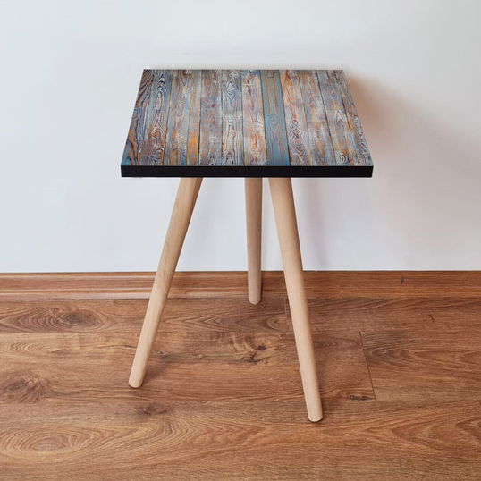 Masuta, Leona, Shp69, 35x42x35 cm, Albastru / Gri / Portocaliu