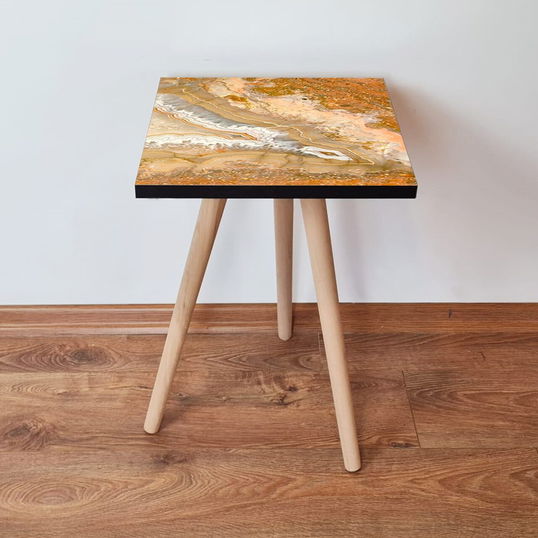 Masuta, Leona, Shp77, 35x42x35 cm, Portocaliu / Bej / Alb
