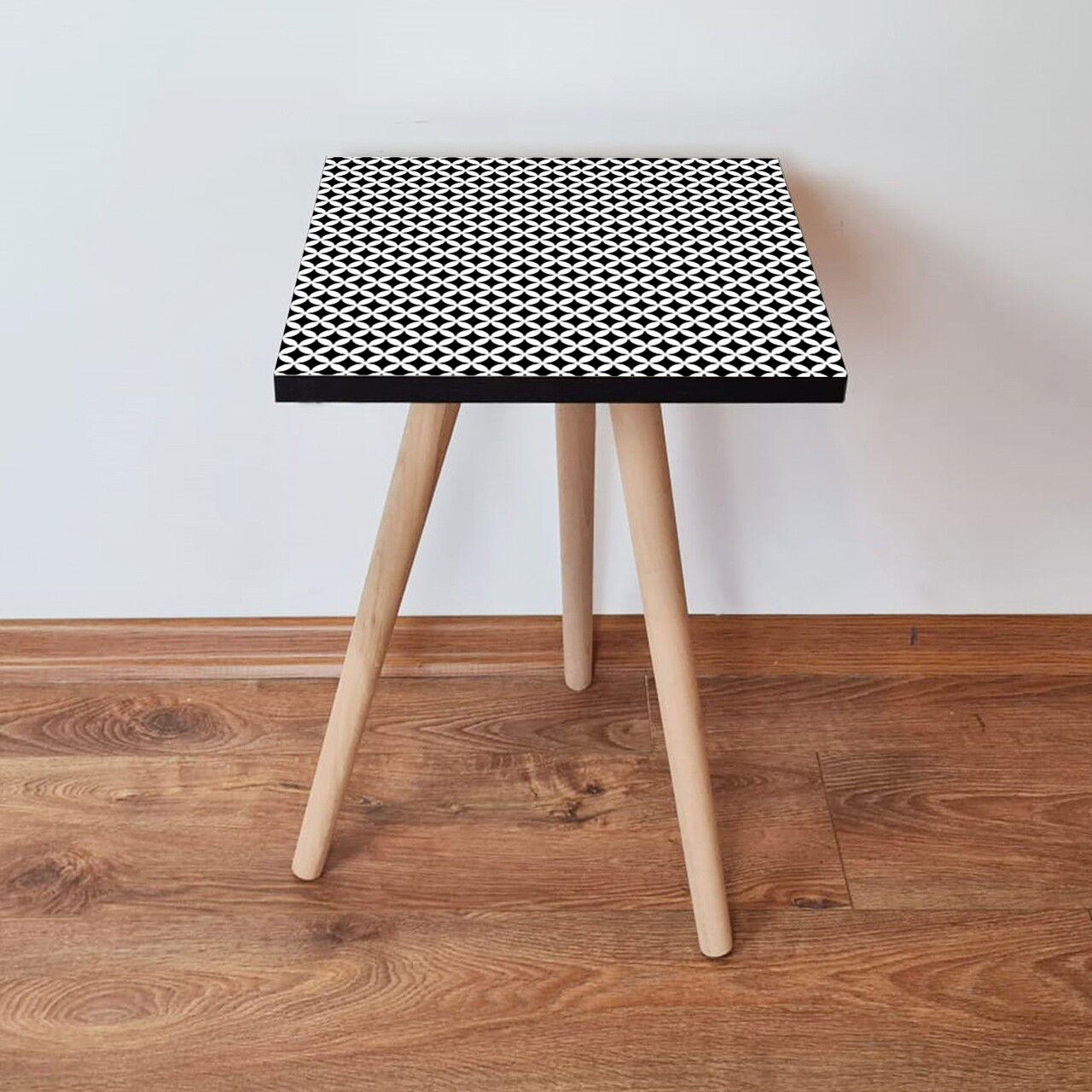 Masuta, Leona, Shp8, 35x42x35 cm, Alb/Negru