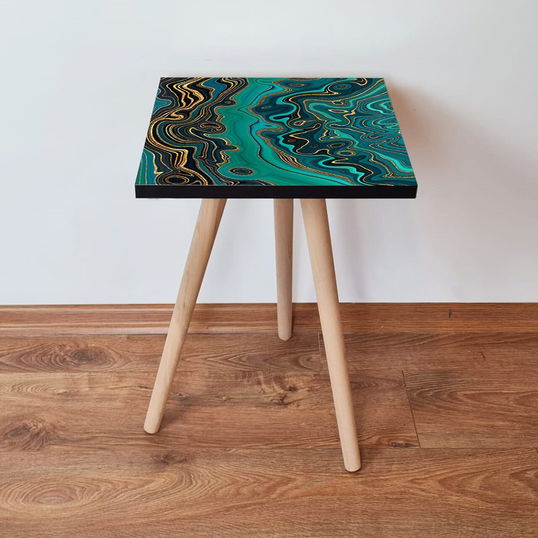 Masuta, Leona, Shp87, 35x42x35 cm, Verde / Aur / Negru