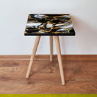 Masuta, Leona, Shp99, 35x42x35 cm, Negru / Auriu / Alb
