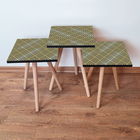 Set masute 3 piese, Leona, 3Shp324, Antracit / Aur
