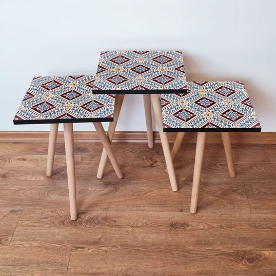 Set masute 3 piese, Leona, 3Shp36, Multicolor