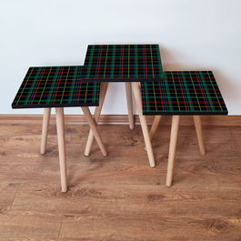 Set masute 3 piese, Leona, 3Shp367, Negru / Roșu / Verde / Galben