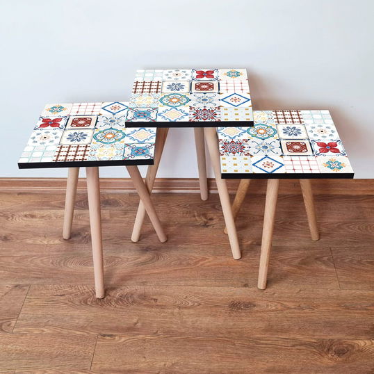Set masute 3 piese, Leona, 3Shp398, Multicolor
