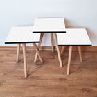 Set masute 3 piese, Leona, 3Shp399, Alb/Gri
