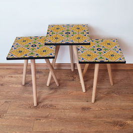 Set masute 3 piese, Leona, 3Shp46, Multicolor