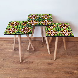 Set masute 3 piese, Leona, 3Shp49, Multicolor