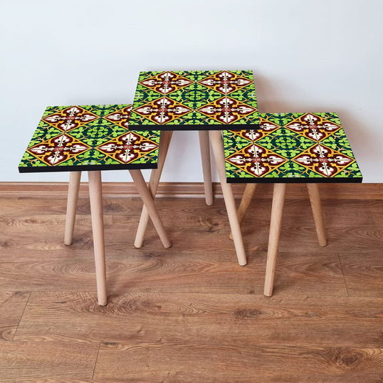 Set masute 3 piese, Leona, 3Shp49, Multicolor