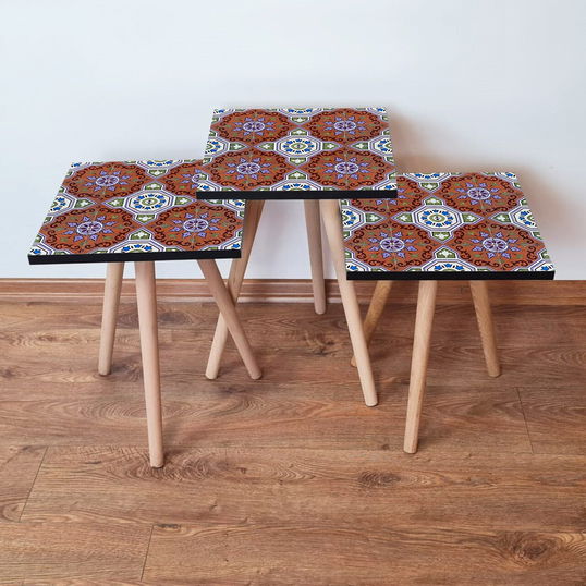 Set masute 3 piese, Leona, 3Shp51, Multicolor
