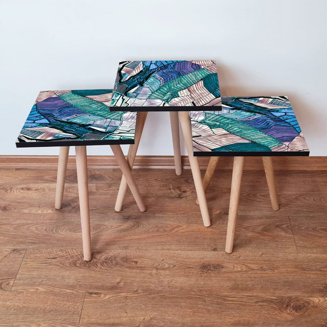 Set masute 3 piese, Leona, 3Shp80, Multicolor