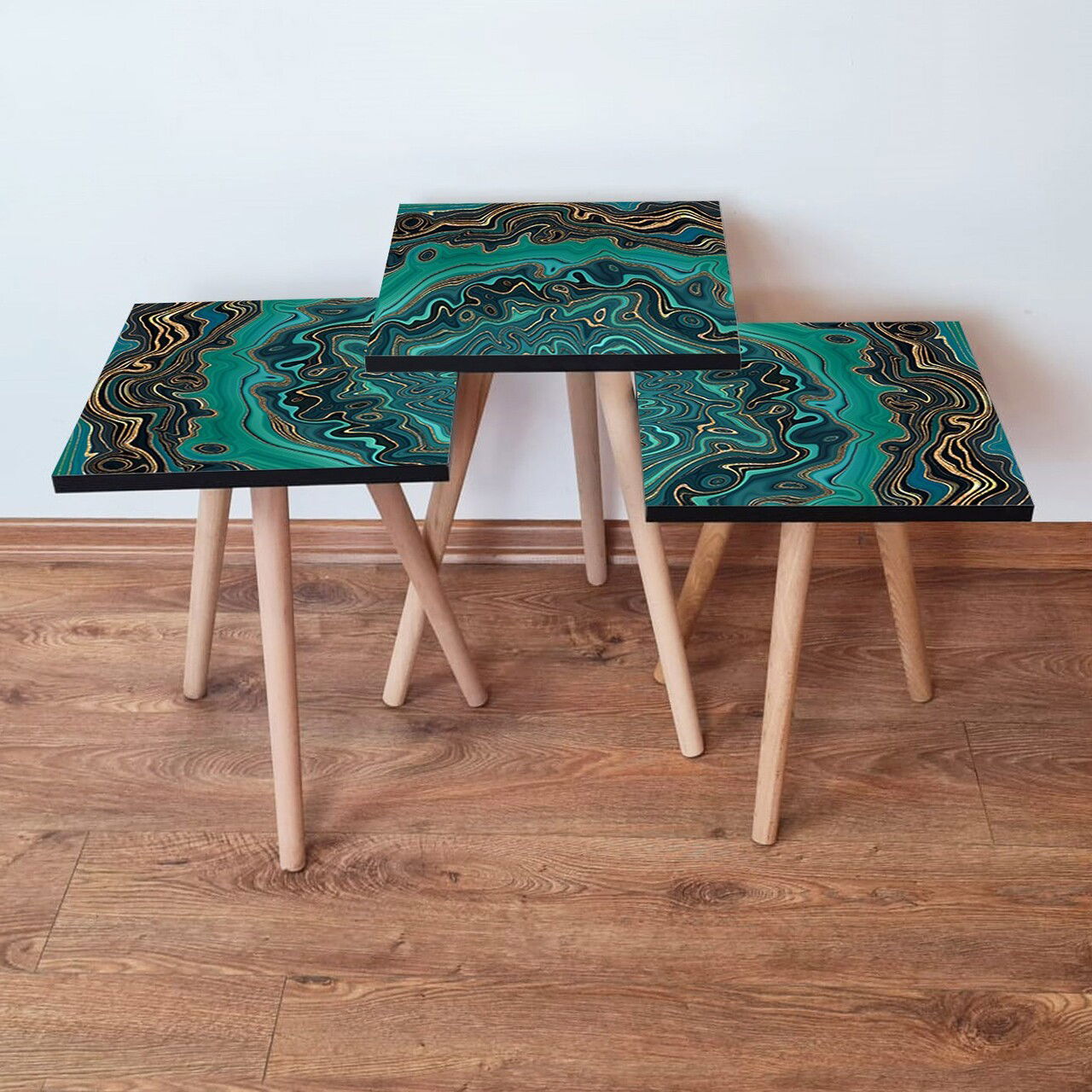 Set masute 3 piese, Leona, 3Shp87, Verde