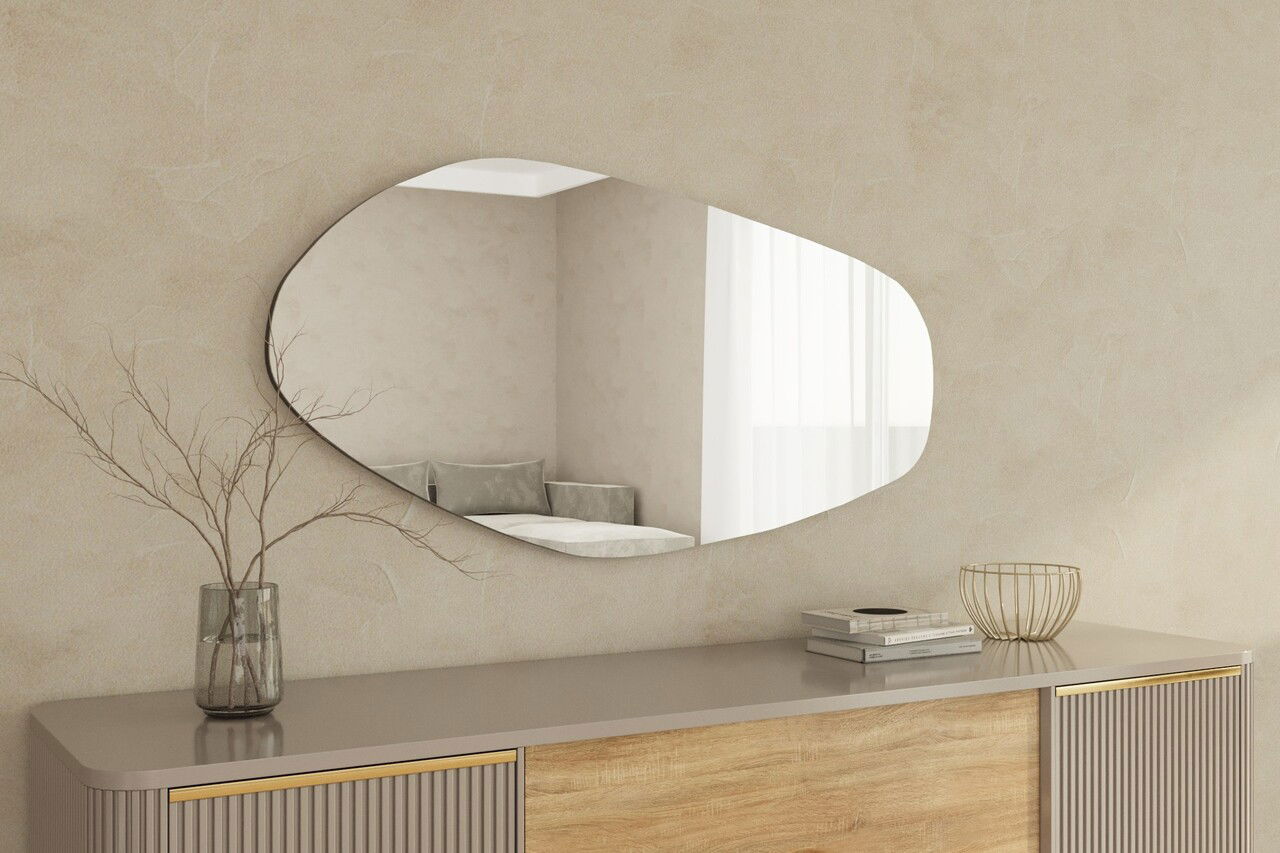 Oglinda decorativa, Siam, Bella, 60x120x2.2 cm, Negru
