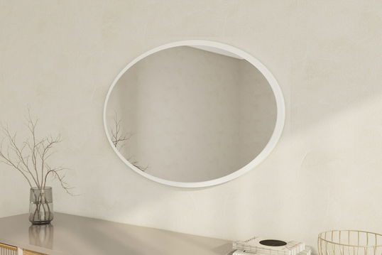 Oglinda decorativa, Siam, Beyo, 60x90x2.2 cm, Alb