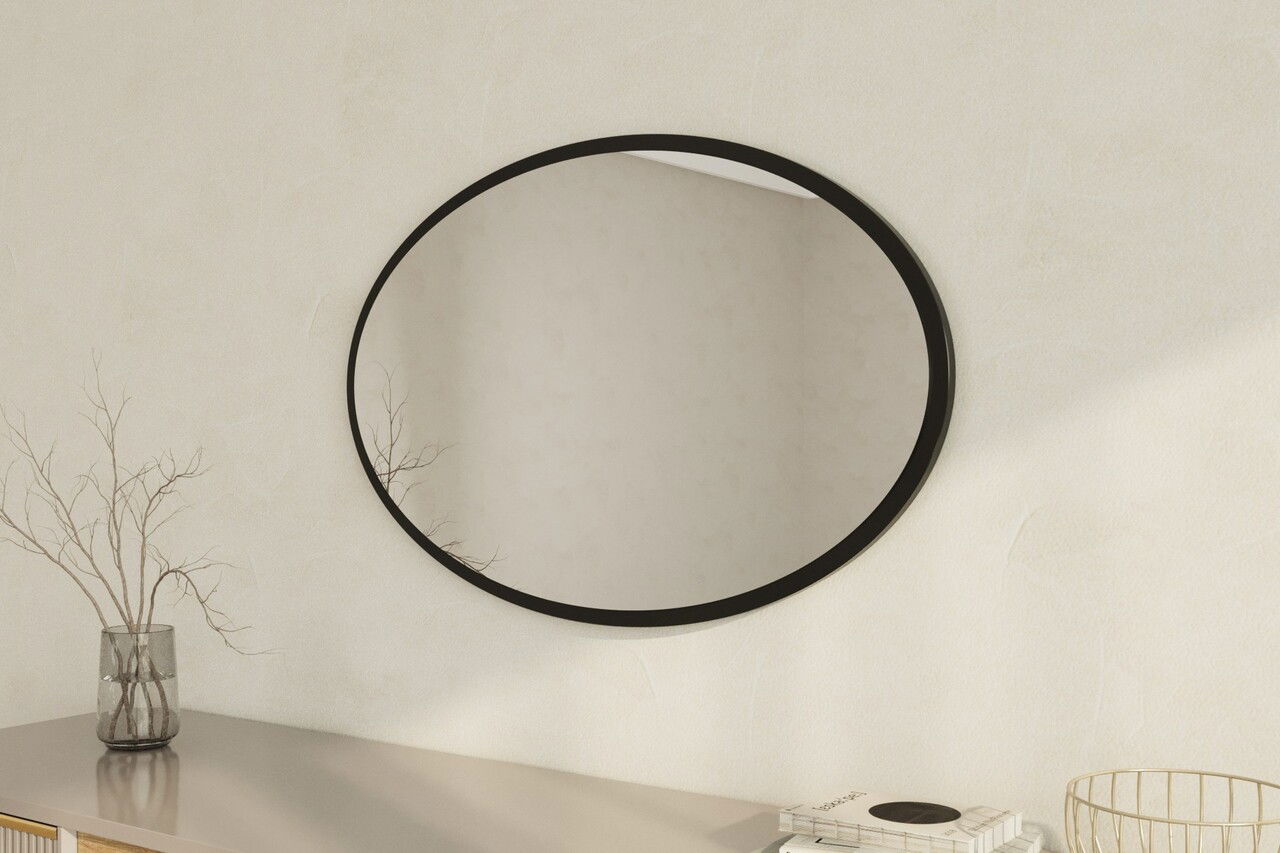 Oglinda decorativa, Siam, Beyo, 60x90x2.2 cm, Negru