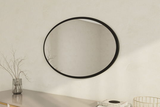 Oglinda decorativa, Siam, Beyo, 60x90x2.2 cm, Negru