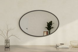 Oglinda decorativa, Siam, Beyo, 60x90x2.2 cm, Antracit