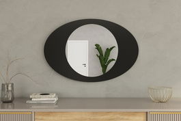 Oglinda decorativa, Siam, Obble, 60x90x2.2 cm, Negru