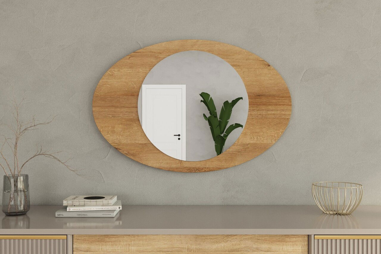 Oglinda decorativa, Siam, Obble, 60x90x2.2 cm, Maro