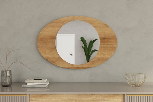 Oglinda decorativa, Siam, Obble, 60x90x2.2 cm, Maro