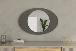 Oglinda decorativa, Siam, Obble, 60x90x2.2 cm, Antracit