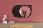 Oglinda decorativa, Siam, Pubble, 60x90x2.2 cm, Negru