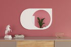 Oglinda decorativa, Siam, Pubble, 60x90x2.2 cm, Alb