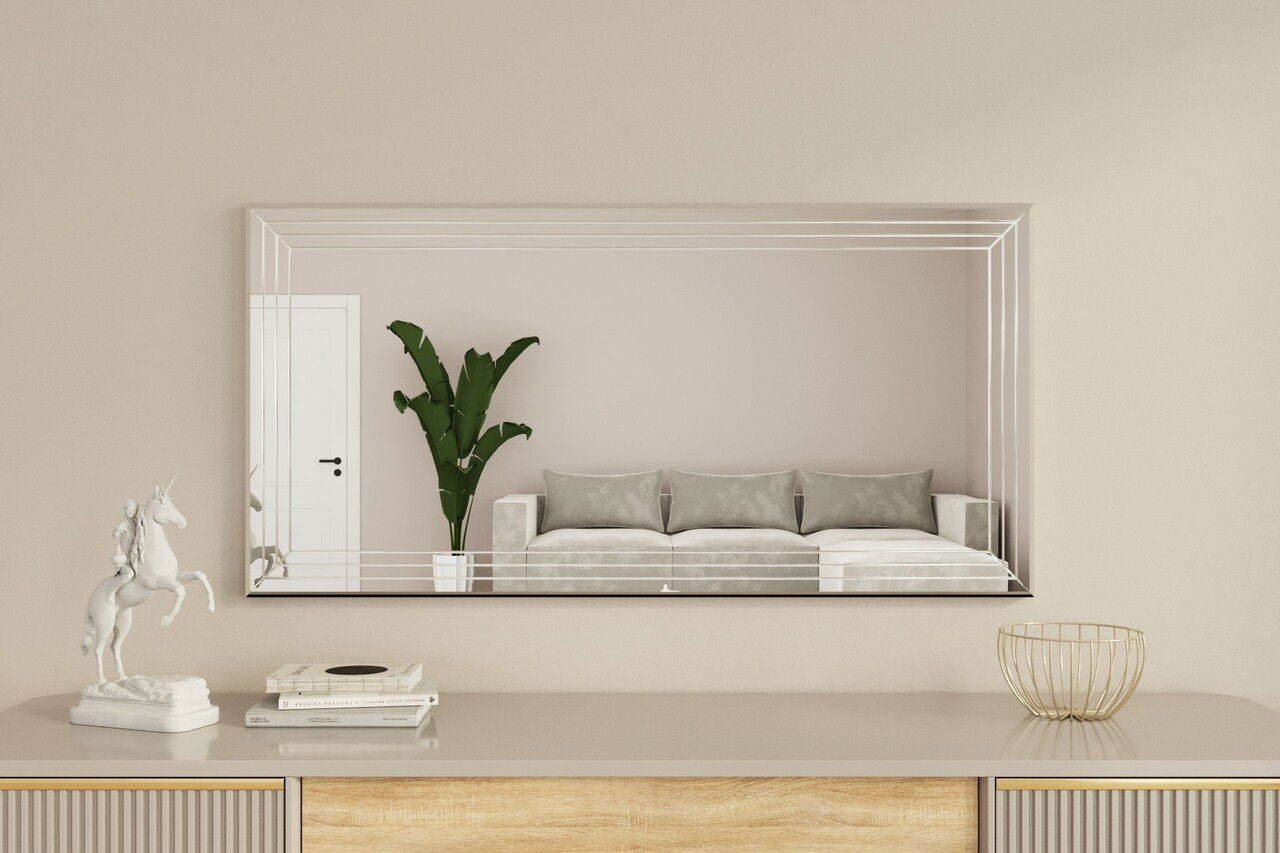 Oglinda decorativa, Siam, Moen, 60x120x2.2 cm, Alb