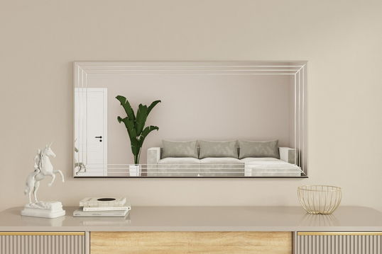 Oglinda decorativa, Siam, Moen, 60x120x2.2 cm, Alb