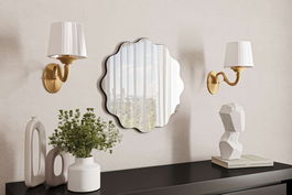 Oglinda decorativa, Siam, Beliya, 60x60x2.2 cm, Negru