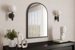 Oglinda decorativa, Siam, Brilya, 60x90x2.2 cm, Negru