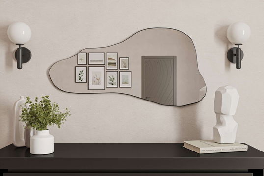 Oglinda decorativa, Siam, Seilla, 60x120x2.2 cm, Negru
